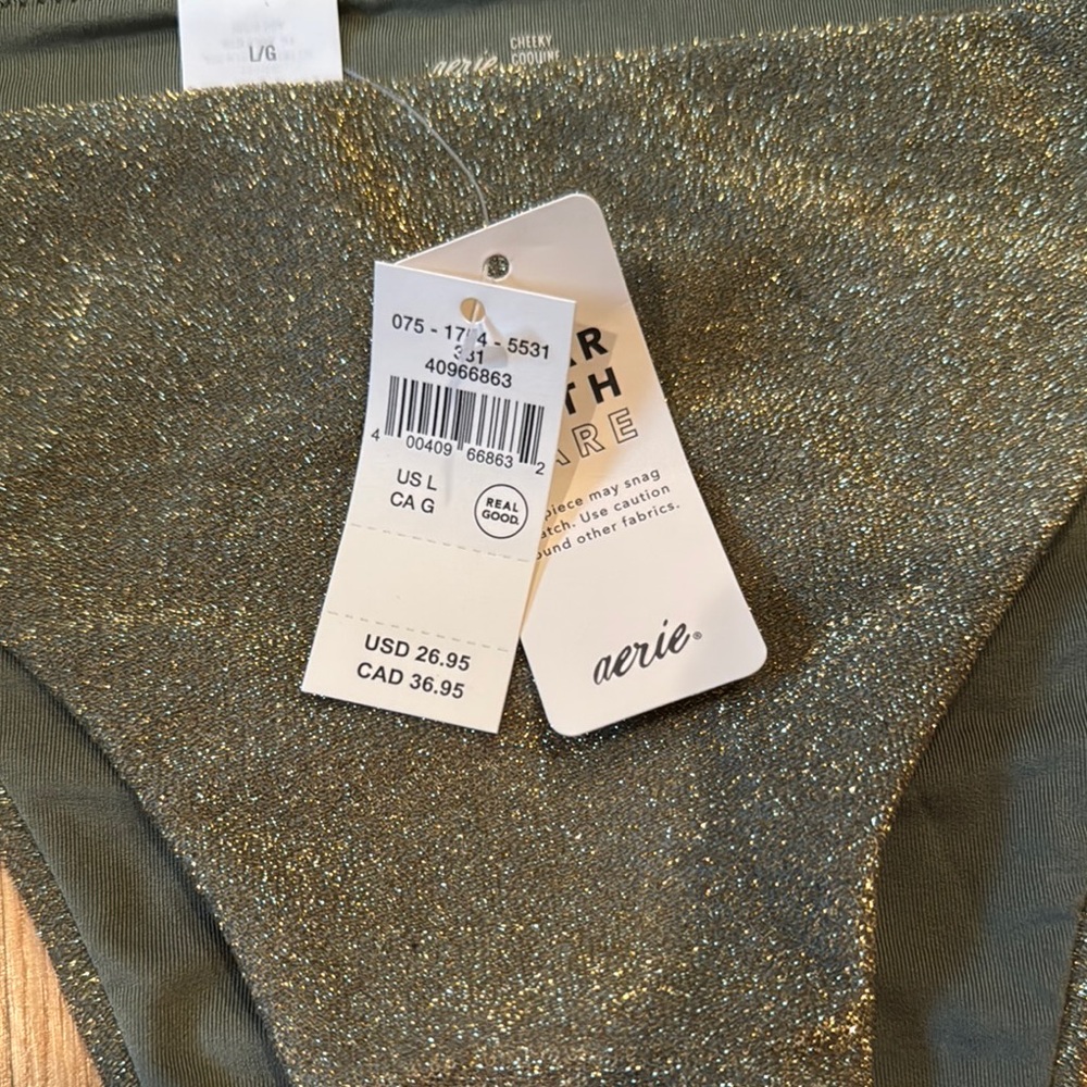 Aerie Glittery Olive Bralette - Picture 6 of 7
